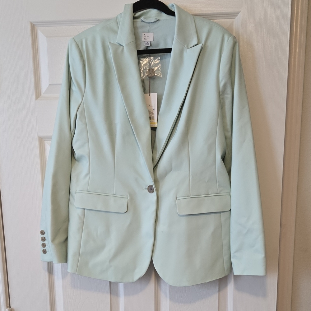 a new day Light Mint Single-Button Blazer